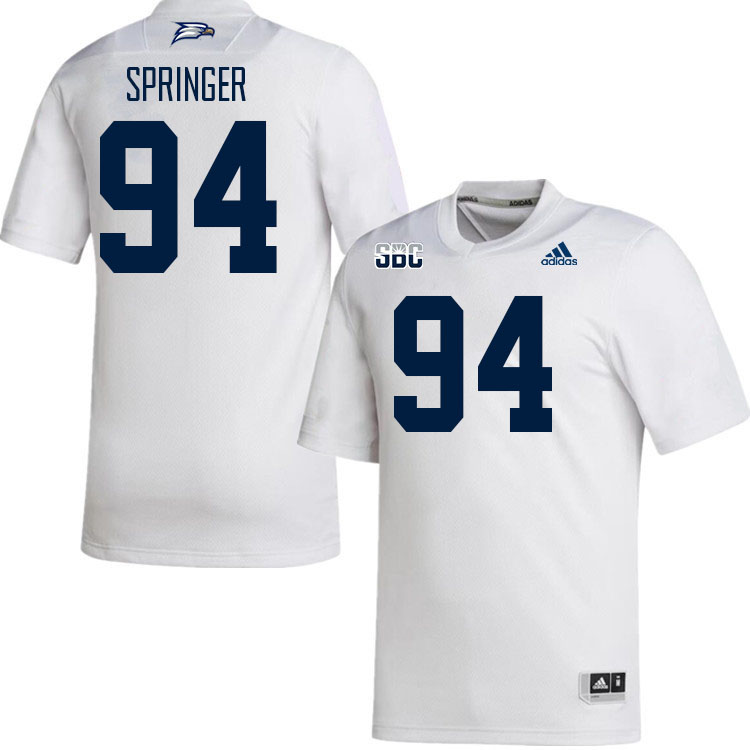 Men #94 Collin Springer Georgia Southern Eagles College Football Jerseys Stitched Sale-White
